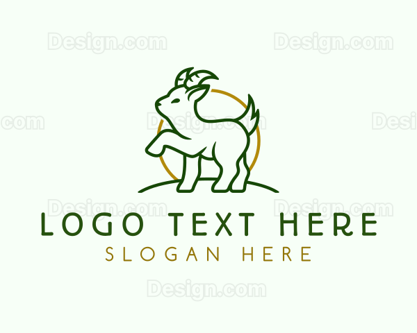 Goat Horn Animal Logo