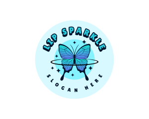 Retro Sparkling Butterfly logo design