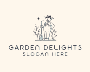 Gardener Shovel Farmer logo design