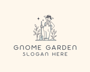 Gardener Shovel Farmer logo design