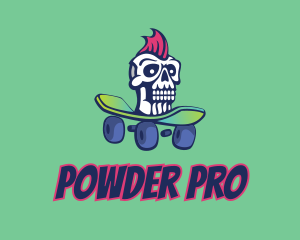 Mohawk Skull Skateboard  logo design