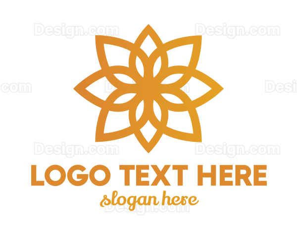 Golden Lotus Flower Logo