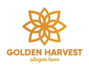 Golden Lotus Flower logo design