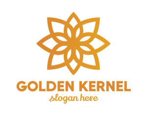 Golden Lotus Flower logo design