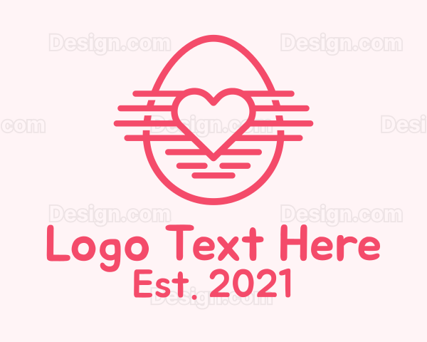 Pink Heart Egg Logo