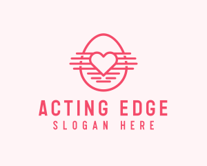 Pink Heart Egg logo design