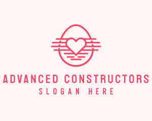 Pink Heart Egg logo design