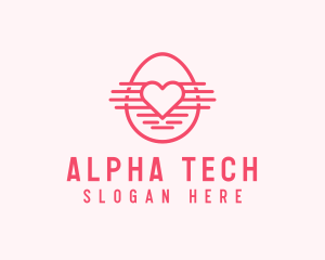 Pink Heart Egg logo design