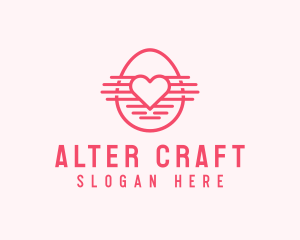 Pink Heart Egg logo design