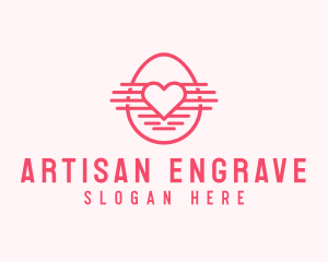 Pink Heart Egg logo design