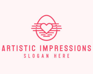 Pink Heart Egg logo design