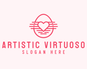 Pink Heart Egg logo design