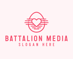 Pink Heart Egg logo design