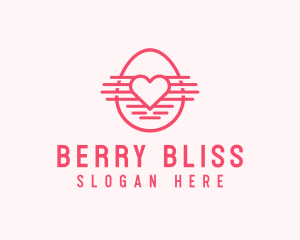 Pink Heart Egg logo design