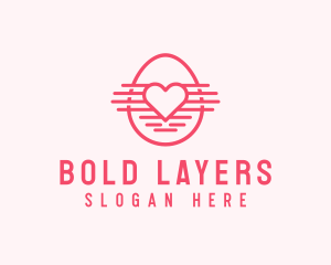 Pink Heart Egg logo design