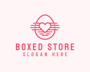 Pink Heart Egg logo design