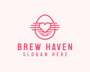 Pink Heart Egg logo design