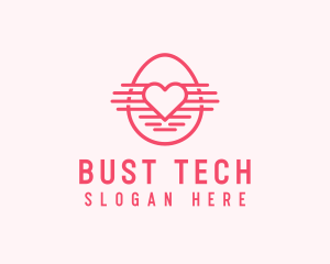 Pink Heart Egg logo design