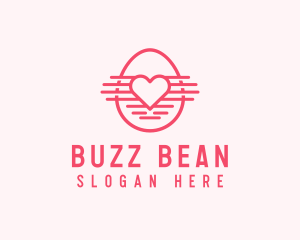 Pink Heart Egg logo design