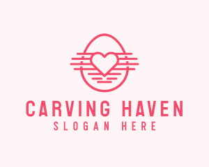 Pink Heart Egg logo design