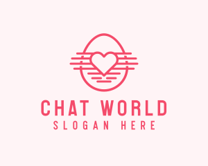 Pink Heart Egg logo design