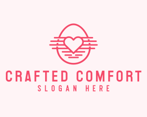 Pink Heart Egg logo design