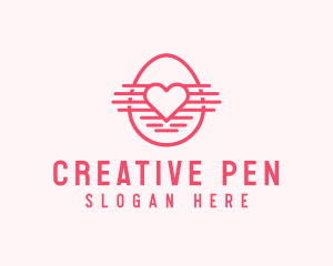 Pink Heart Egg logo design