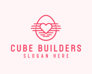 Pink Heart Egg logo design