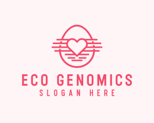 Pink Heart Egg logo design