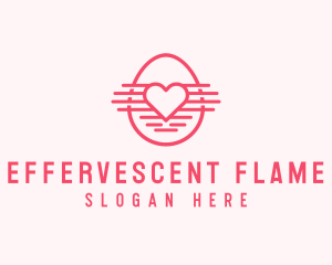 Pink Heart Egg logo design