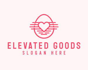 Pink Heart Egg logo design