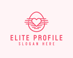 Pink Heart Egg logo design