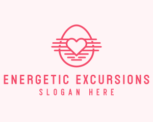 Pink Heart Egg logo design