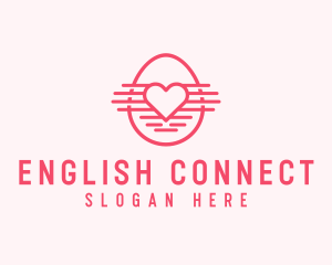 Pink Heart Egg logo design