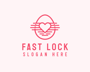 Pink Heart Egg logo design