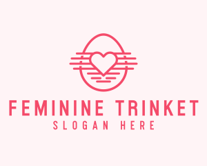 Pink Heart Egg logo design