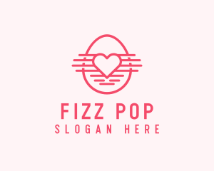 Pink Heart Egg logo design