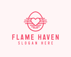 Pink Heart Egg logo design