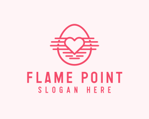 Pink Heart Egg logo design