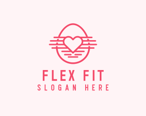 Pink Heart Egg logo design