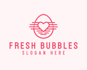 Pink Heart Egg logo design