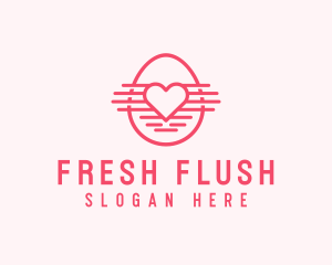 Pink Heart Egg logo design