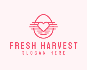 Pink Heart Egg logo design