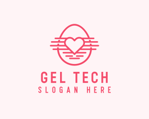 Pink Heart Egg logo design