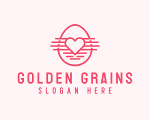 Pink Heart Egg logo design