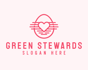 Pink Heart Egg logo design