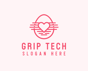 Pink Heart Egg logo design