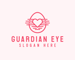 Pink Heart Egg logo design