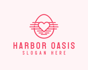 Pink Heart Egg logo design