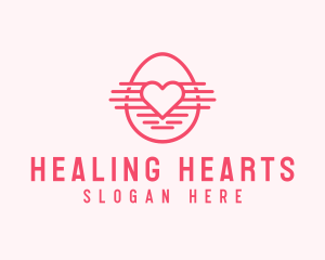 Pink Heart Egg logo design